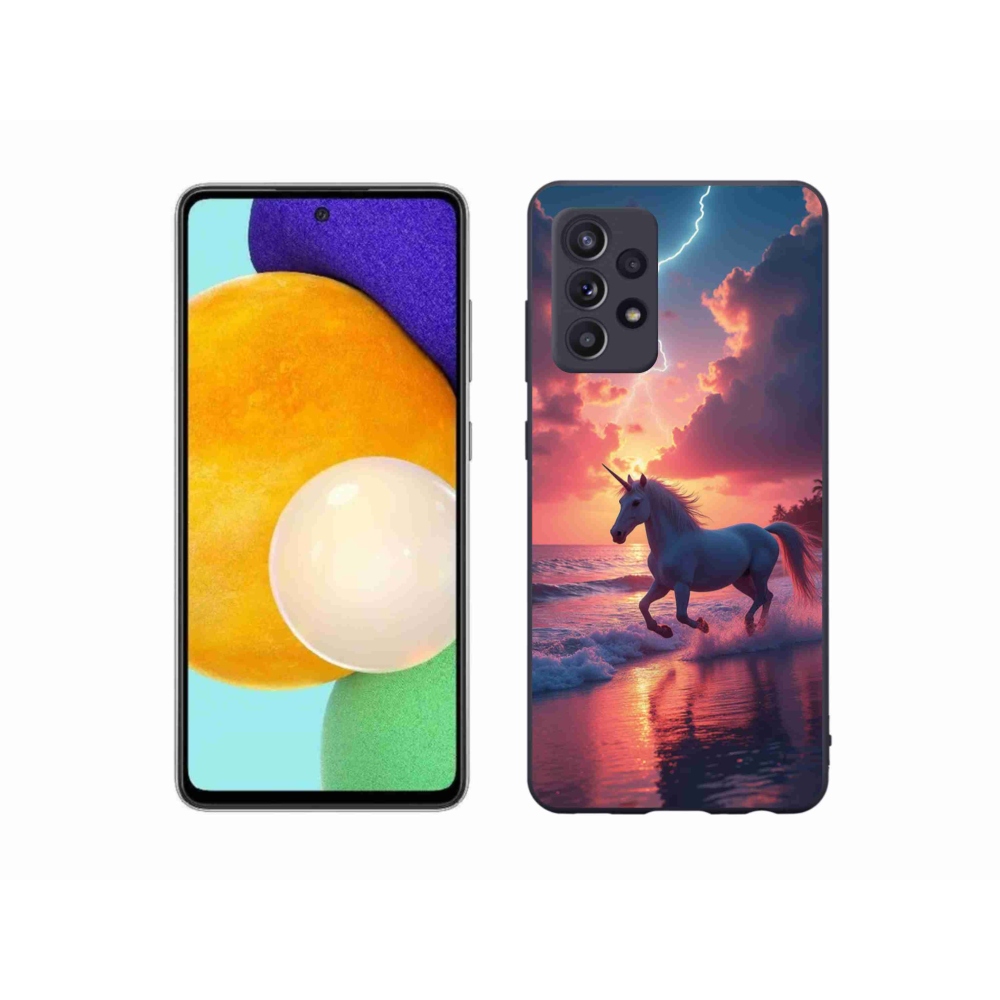 Gélový kryt mmCase na Samsung Galaxy A52s 5G - jednorožec na pláži
