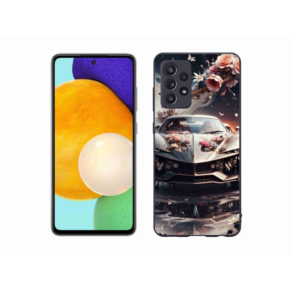 Gélový kryt mmCase na Samsung Galaxy A52s 5G - kvetinový športový automobil