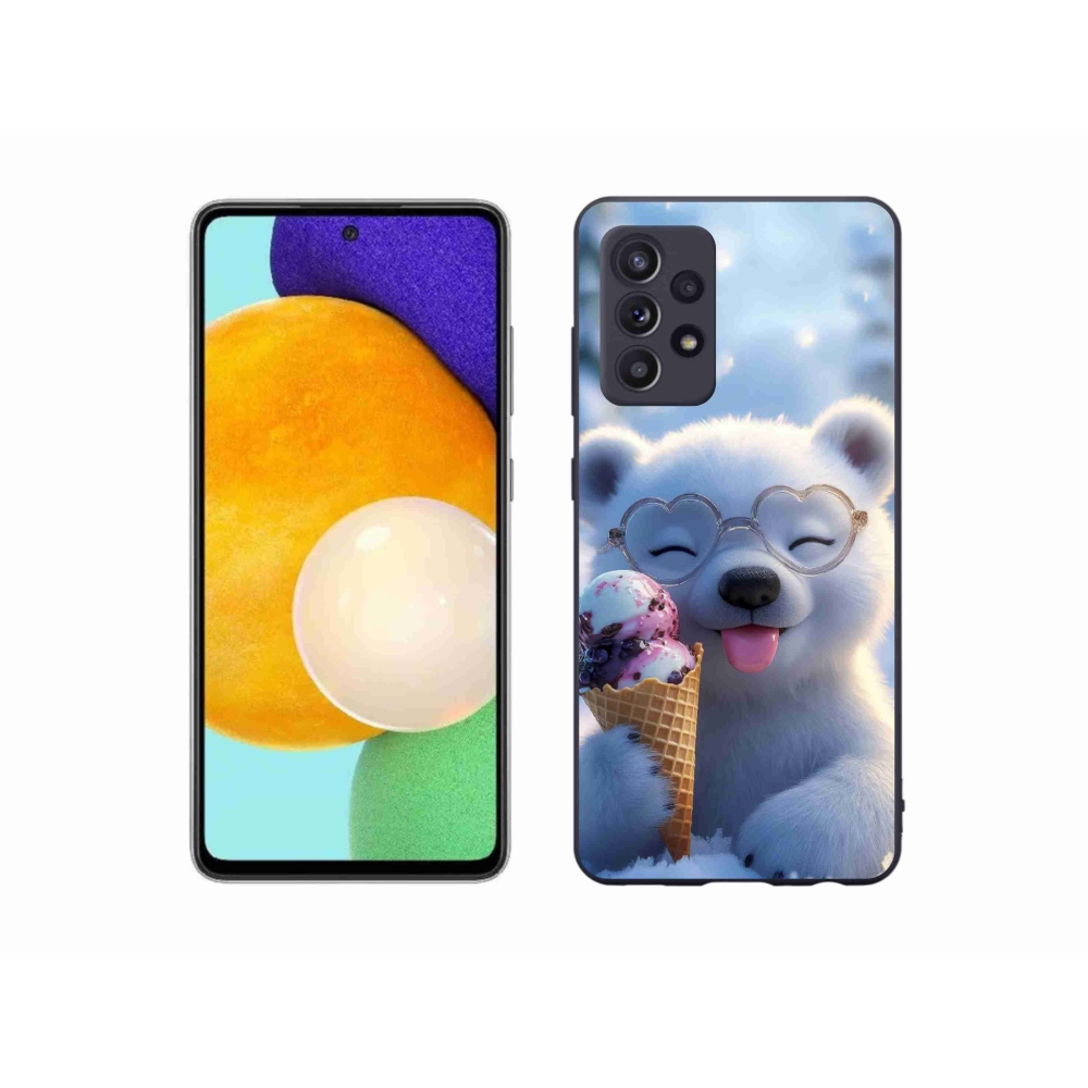 Gélový kryt mmCase na Samsung Galaxy A52s 5G - medvedík so zmrzlinou