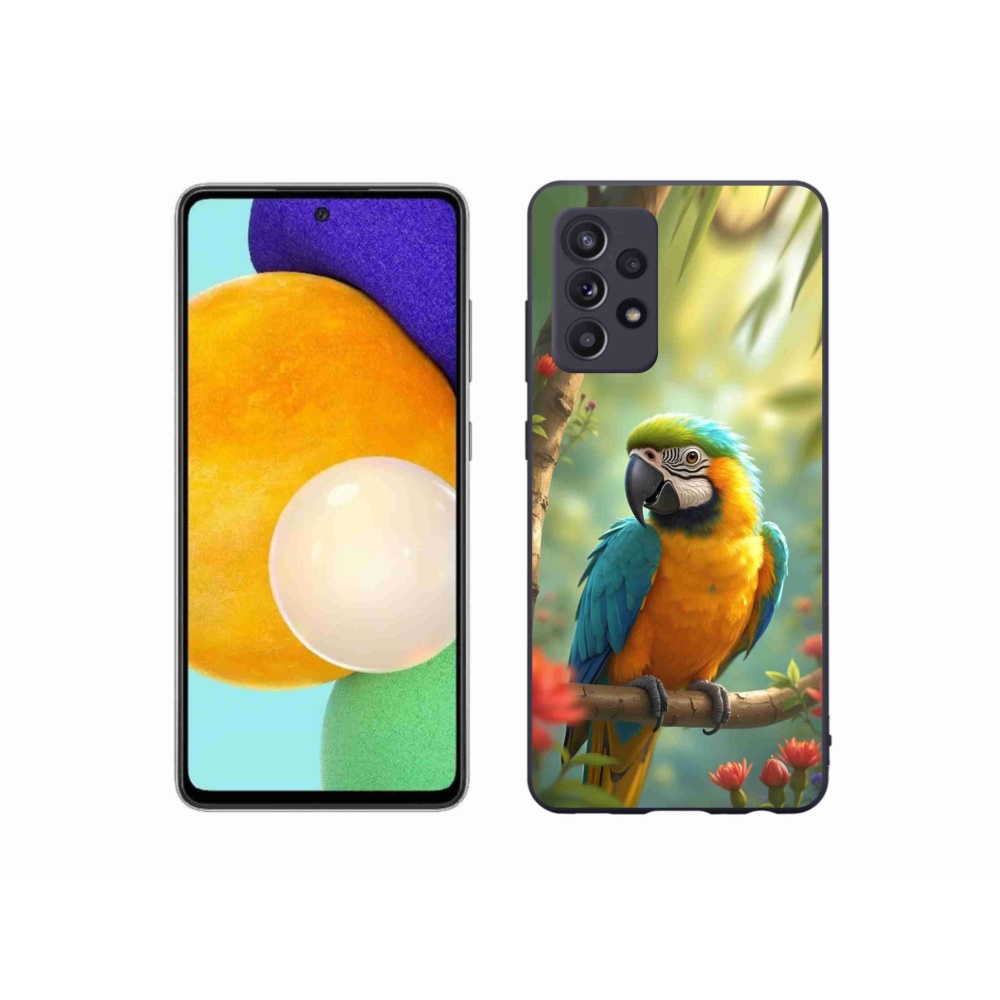 Gélový kryt mmCase na Samsung Galaxy A52s 5G - papagáj ara modrožltá