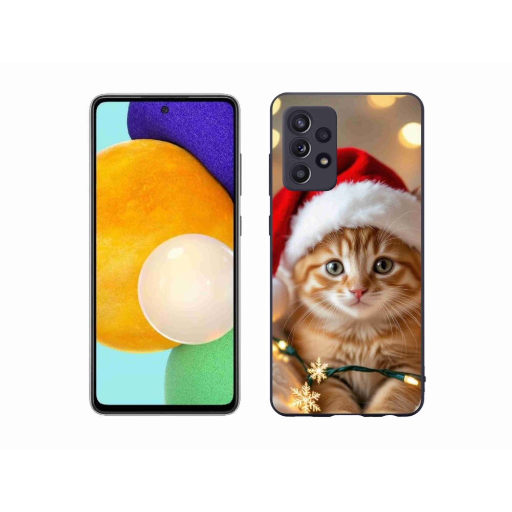 Gélový kryt mmCase na Samsung Galaxy A52s 5G - vianočné mačiatko