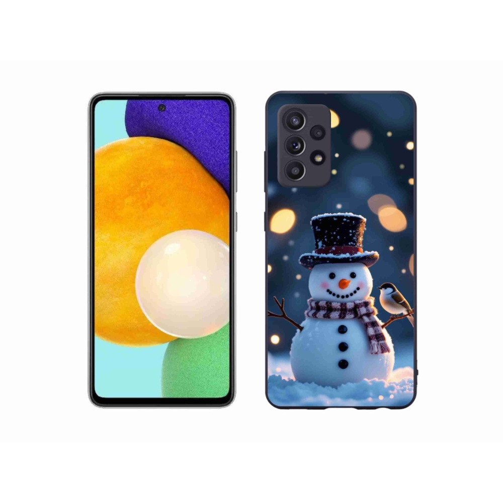 Gélový kryt mmCase na Samsung Galaxy A52s 5G - vianočný snehuliak