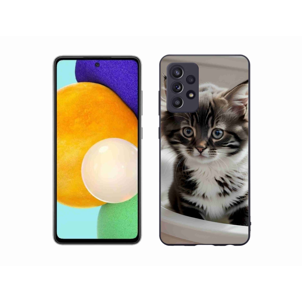Gélový kryt mmCase na Samsung Galaxy A52s 5G - zvedavé mačiatko