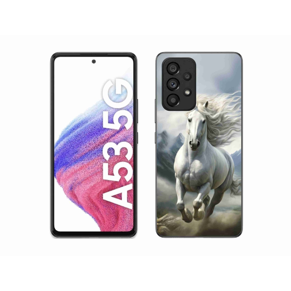 Gélový kryt mmCase na Samsung Galaxy A53 5G - bežiaci biely kôň 3