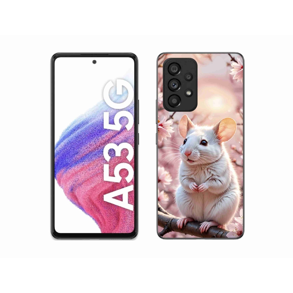 Gélový kryt mmCase na Samsung Galaxy A53 5G - biela myš na vetve