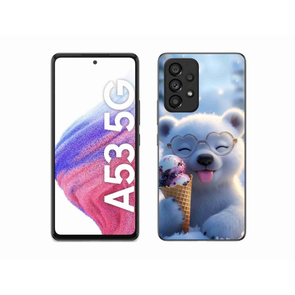 Gélový kryt mmCase na Samsung Galaxy A53 5G - medvedík so zmrzlinou
