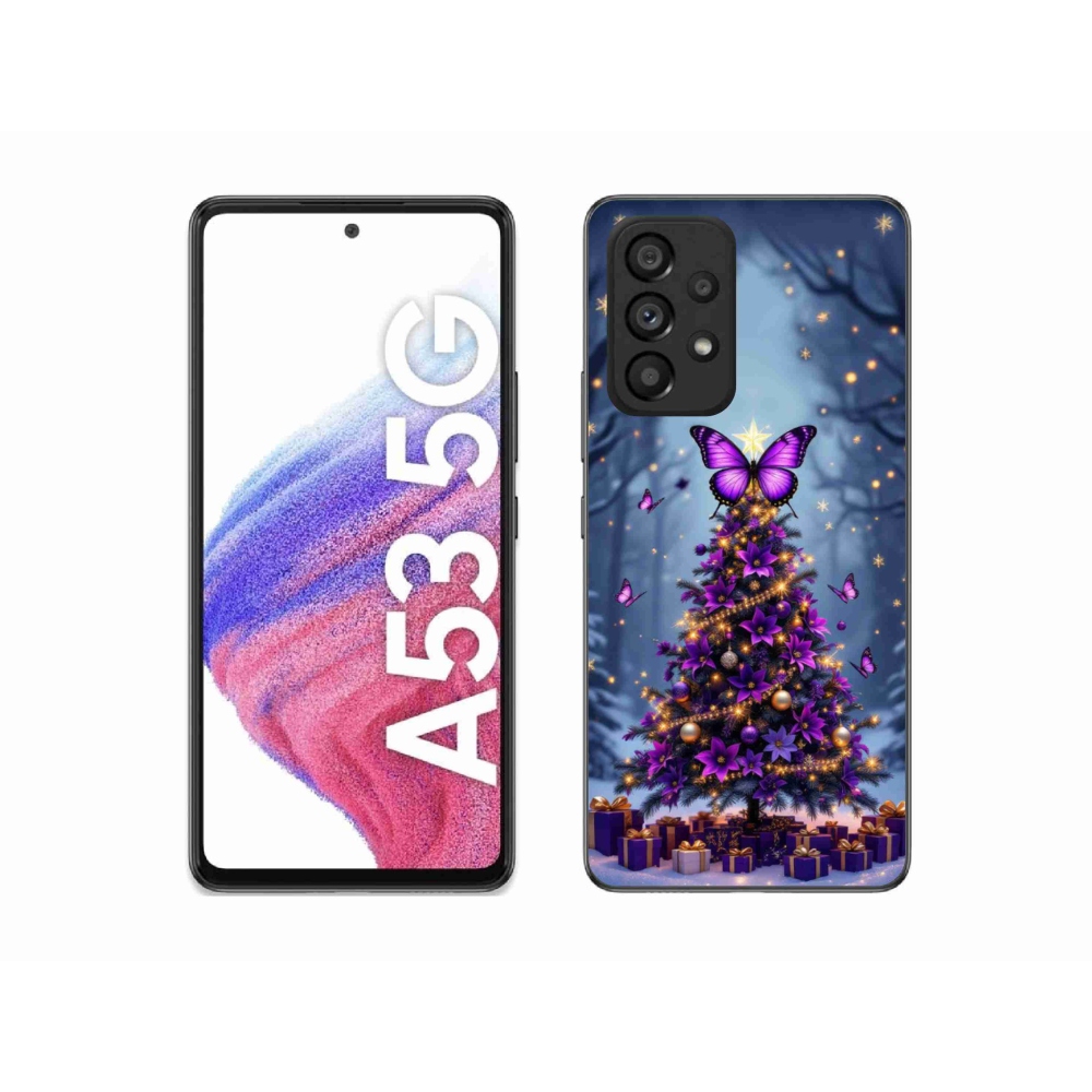 Gélový kryt mmCase na Samsung Galaxy A53 5G - motýlí vianočný stromček