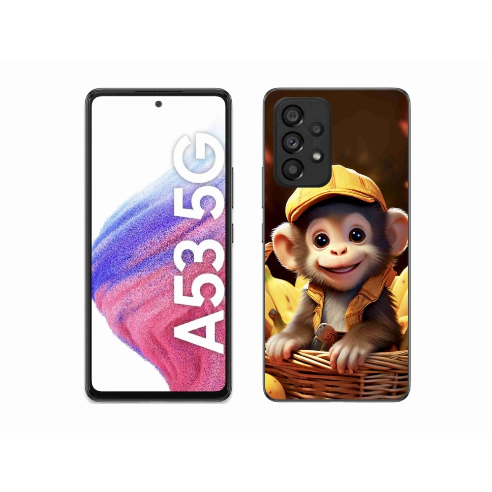 Gélový kryt mmCase na Samsung Galaxy A53 5G - opice v košíku