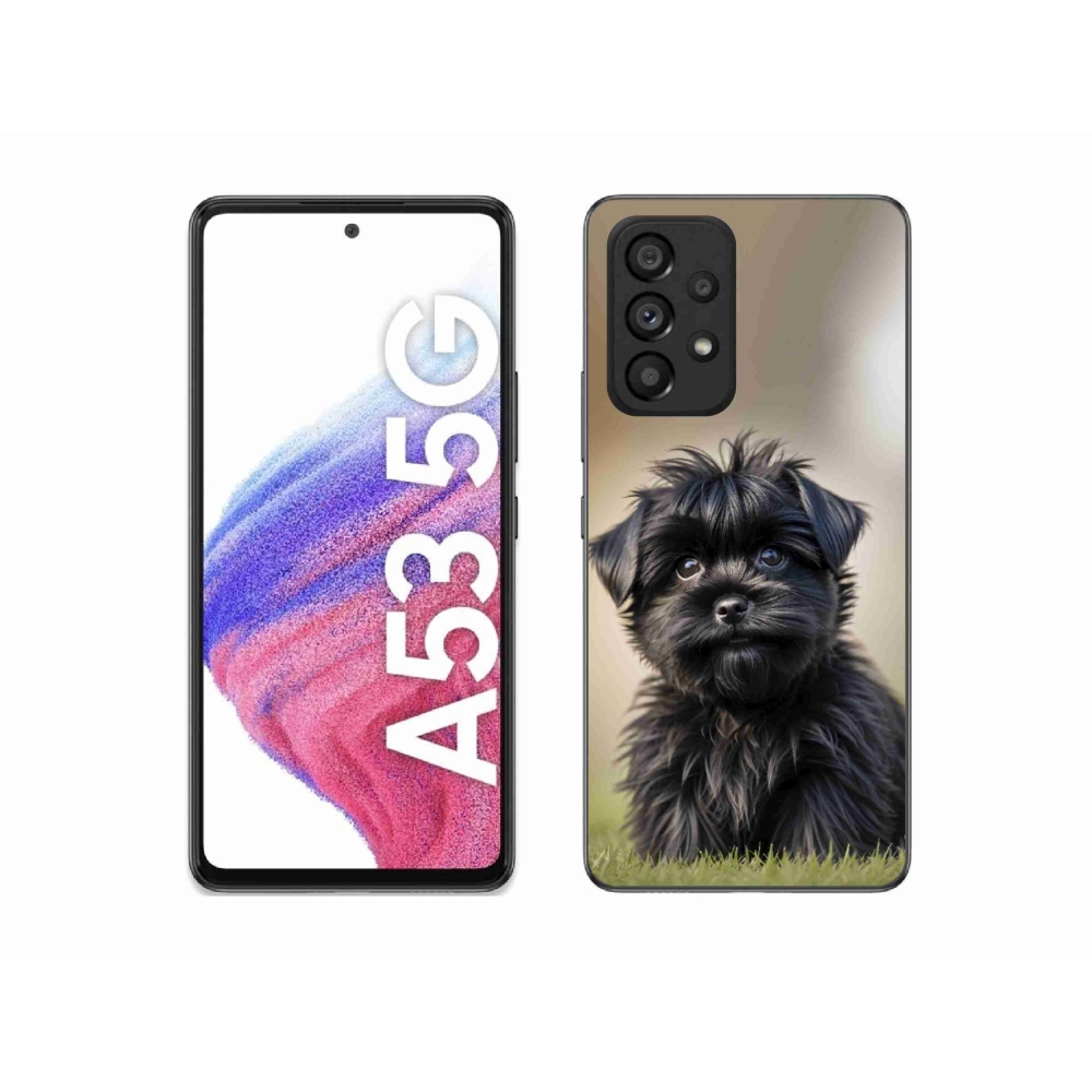 Gélový kryt mmCase na Samsung Galaxy A53 5G - roztomilý čierny psík