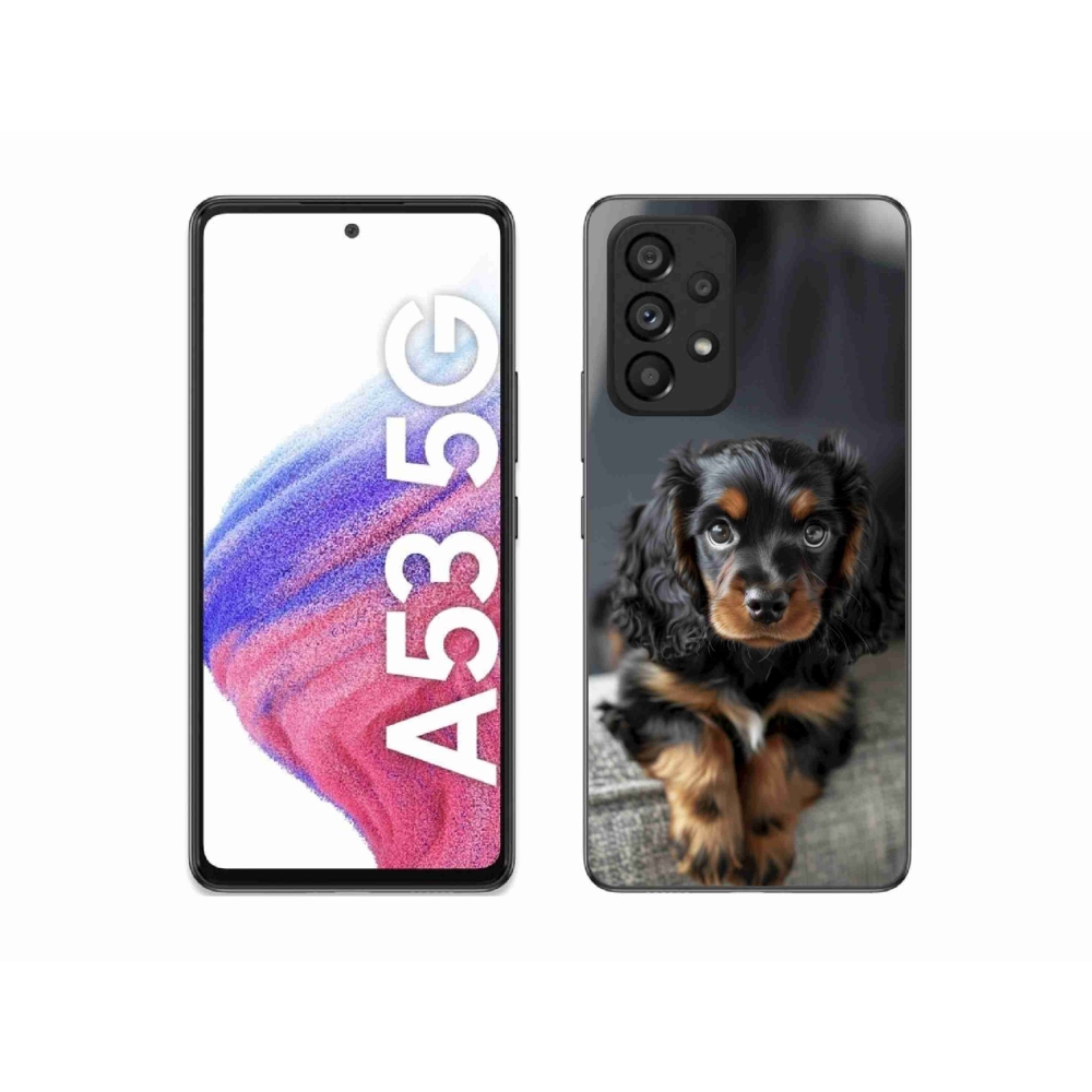 Gélový kryt mmCase na Samsung Galaxy A53 5G - roztomilý dlhosrstý jazvečík