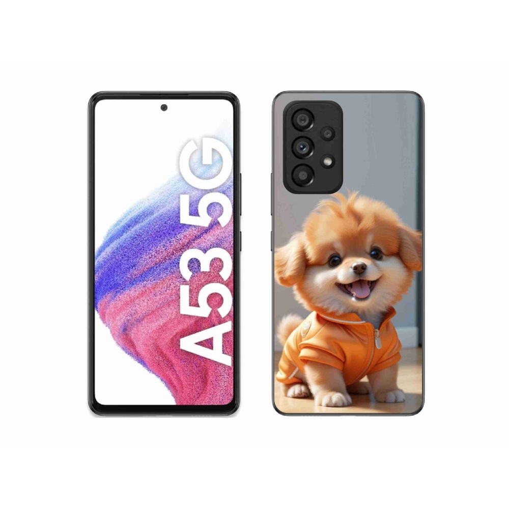 Gélový kryt mmCase na Samsung Galaxy A53 5G - roztomilý pomeranian v mikine