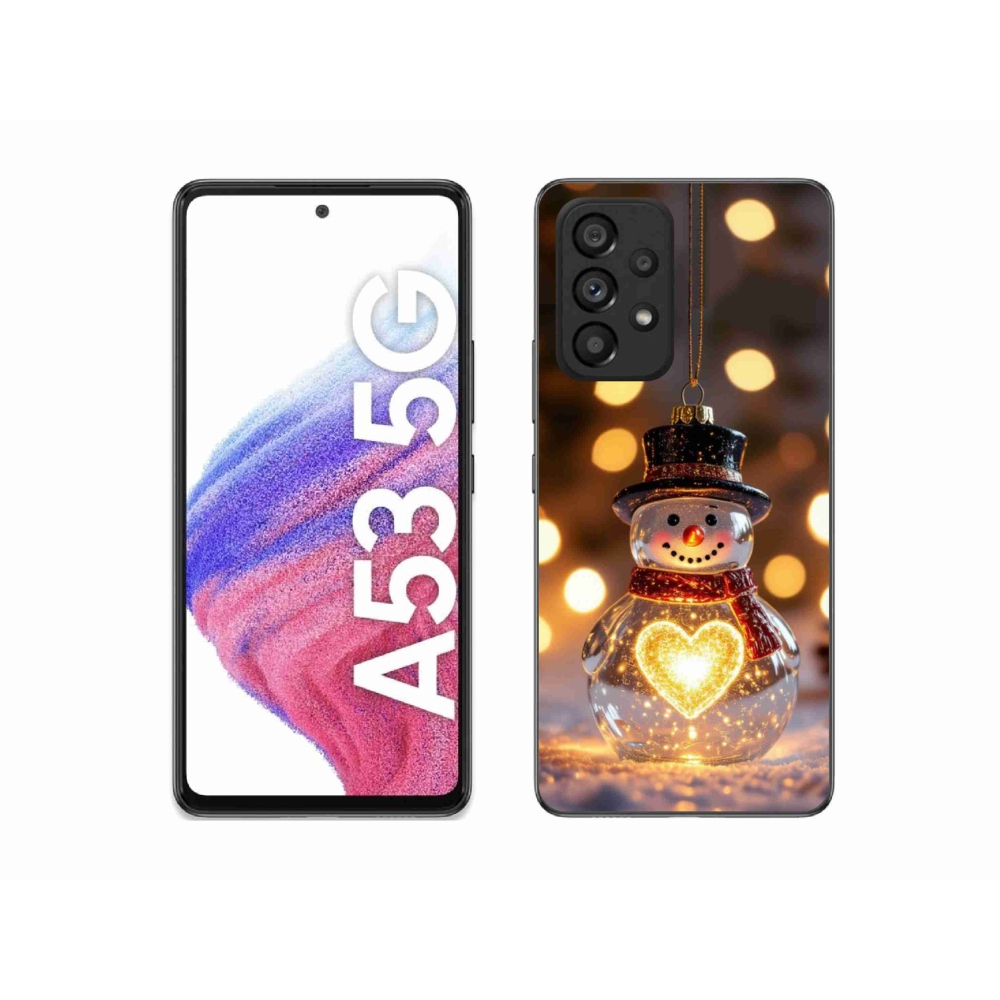 Gélový kryt mmCase na Samsung Galaxy A53 5G - svietiaci vianočný snehuliak