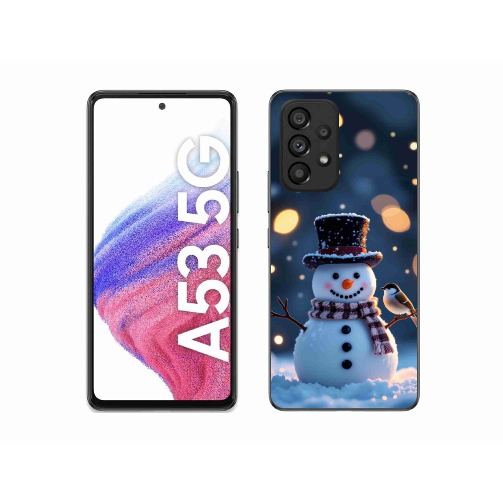 Gélový kryt mmCase na Samsung Galaxy A53 5G - vianočný snehuliak