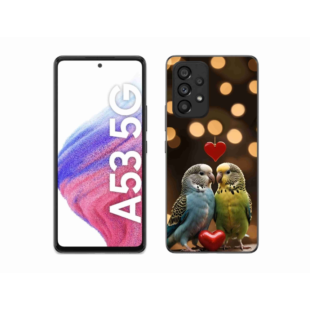 Gélový kryt mmCase na Samsung Galaxy A53 5G - zamilovaní papagáje