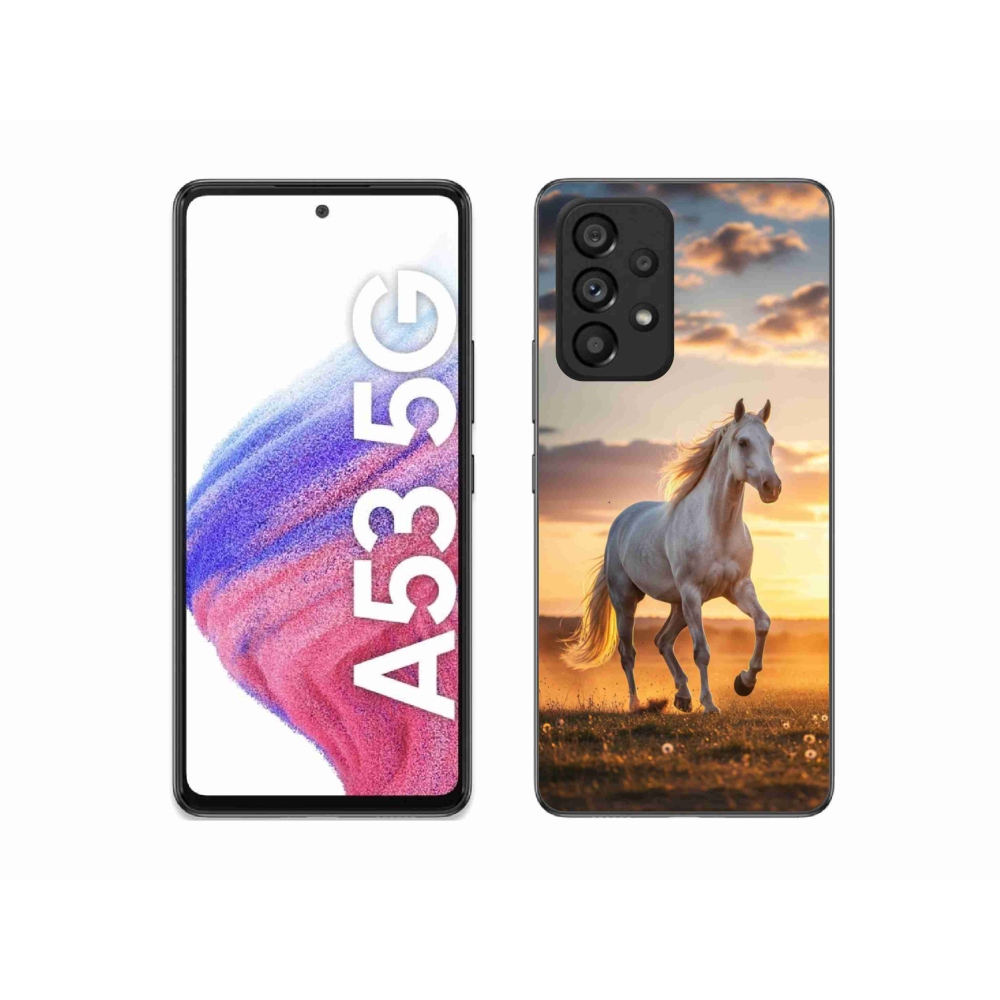 Gélový kryt mmCase na Samsung Galaxy A53 - bežiaci biely kôň 2