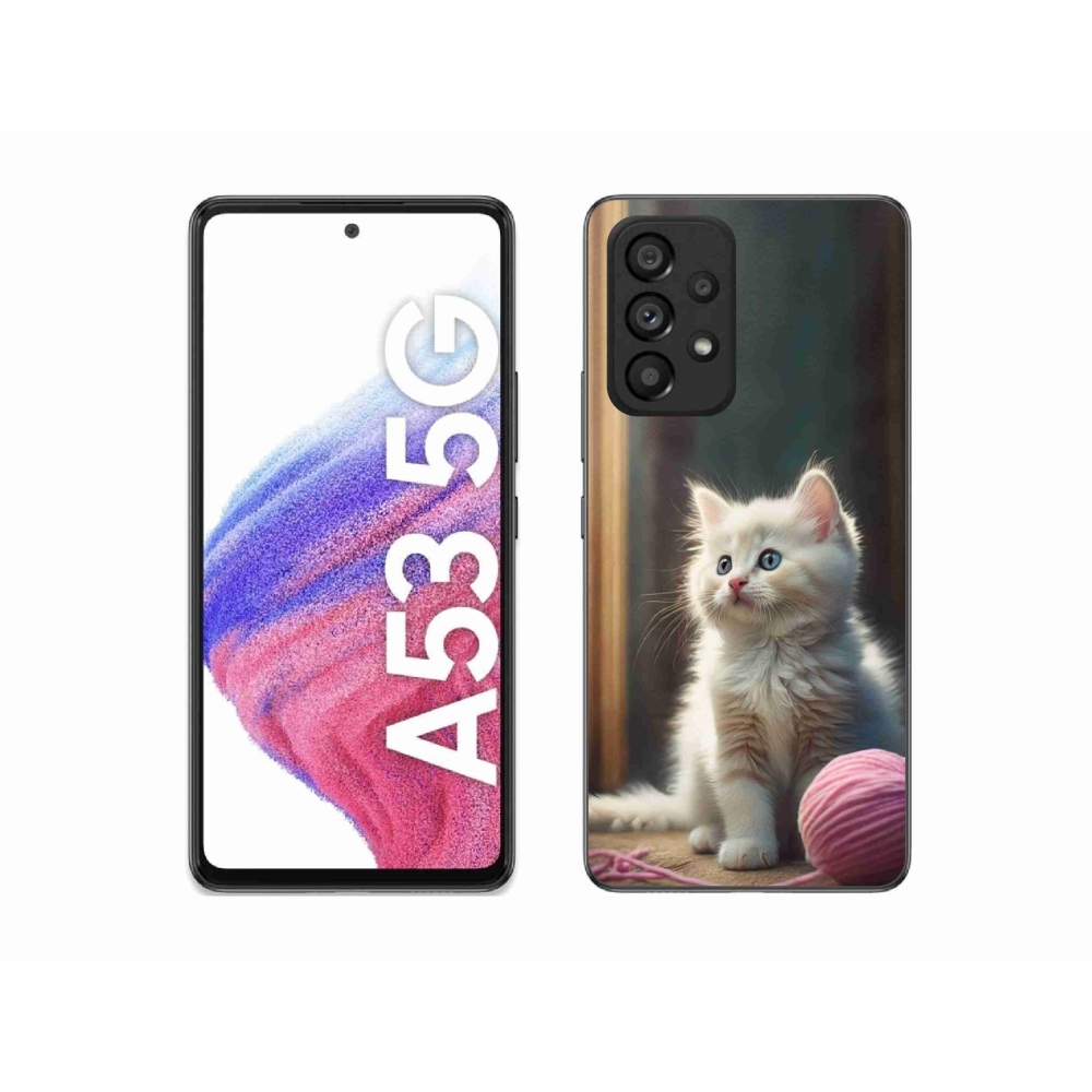 Gélový kryt mmCase na Samsung Galaxy A53 - biele mačiatko 2