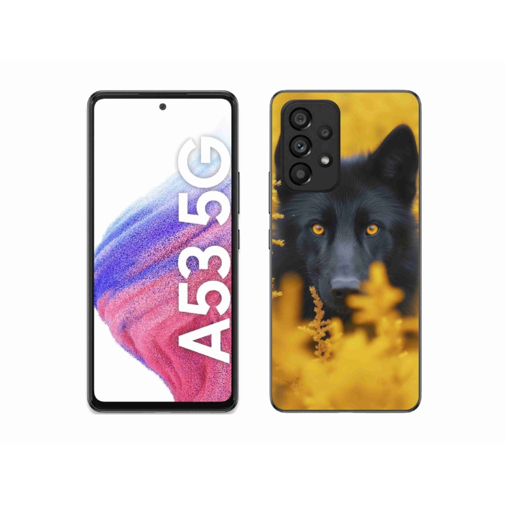 Gélový kryt mmCase na Samsung Galaxy A53 - čierny vlk 2
