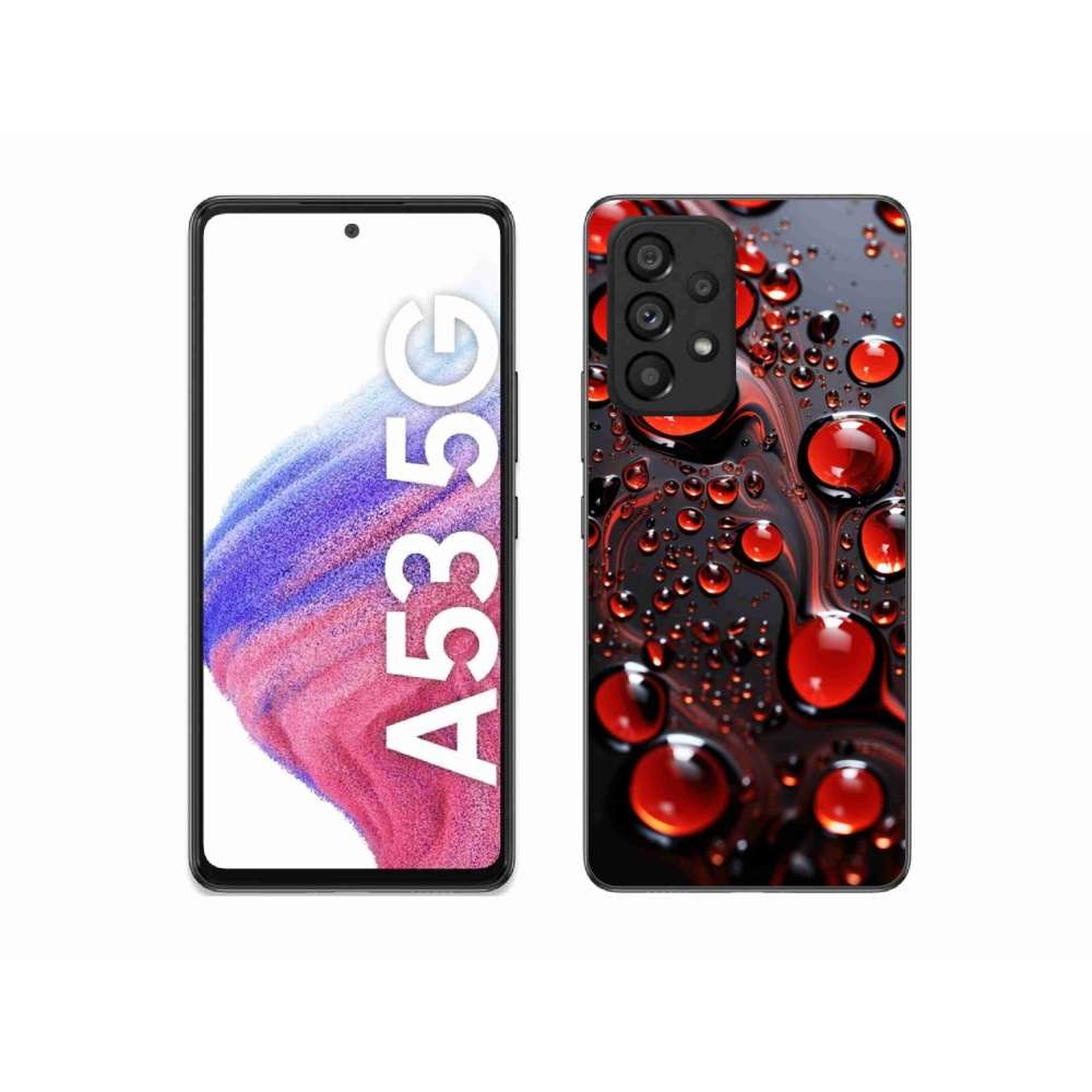 Gélový kryt mmCase na Samsung Galaxy A53 - červené kvapky 2
