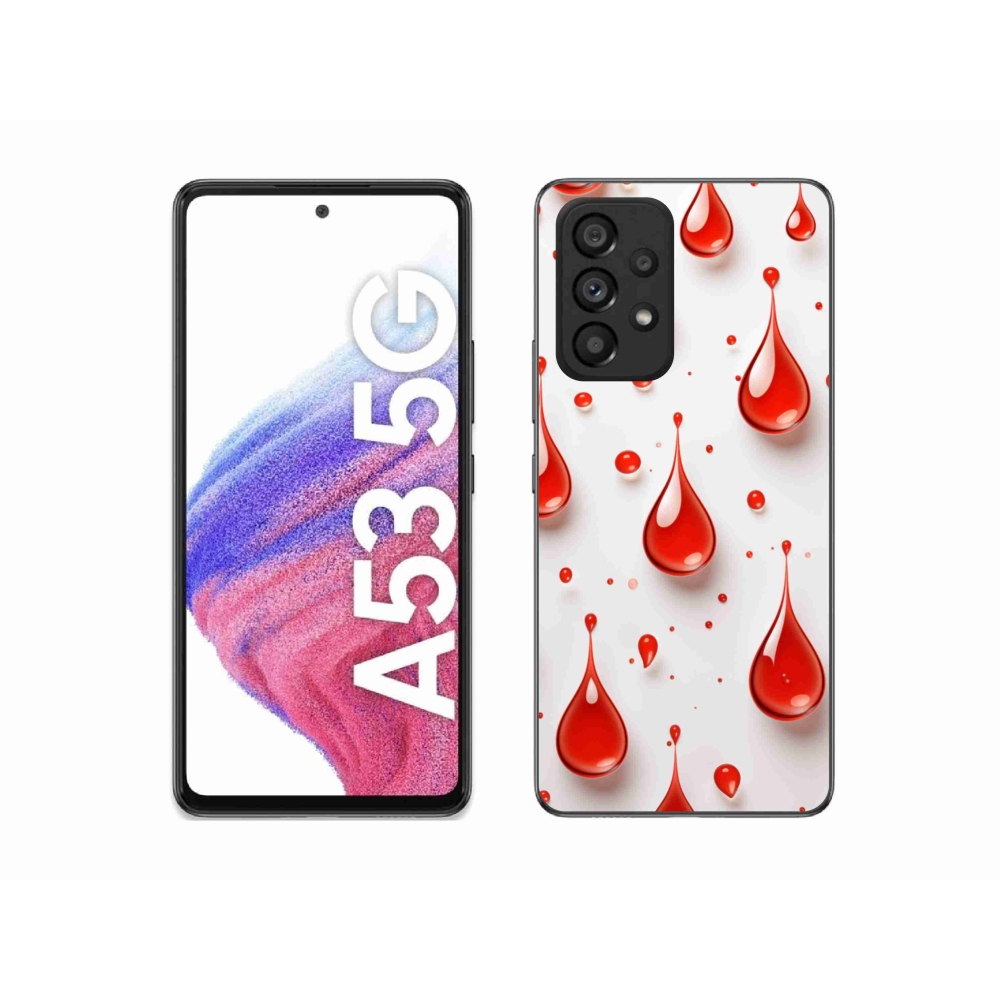 Gélový kryt mmCase na Samsung Galaxy A53 - červené kvapky