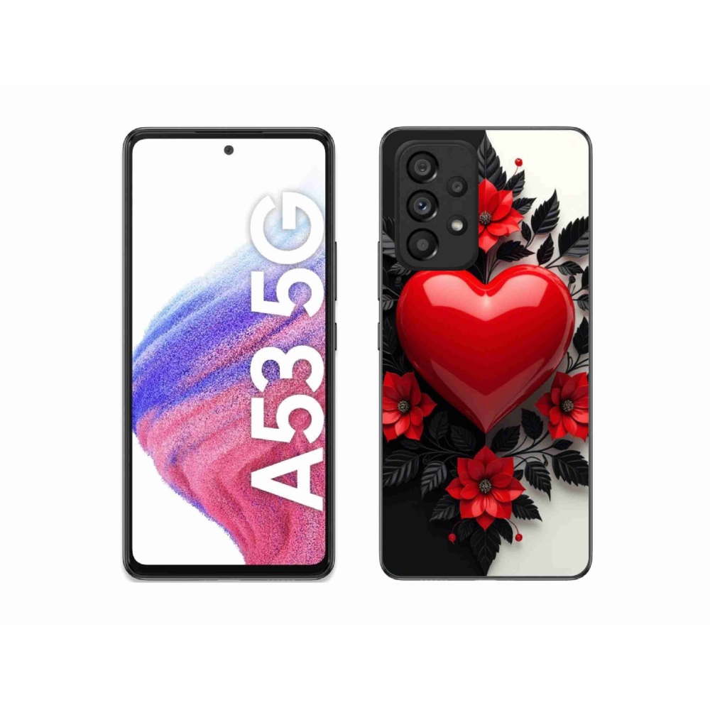 Gélový kryt mmCase na Samsung Galaxy A53 - červené srdce