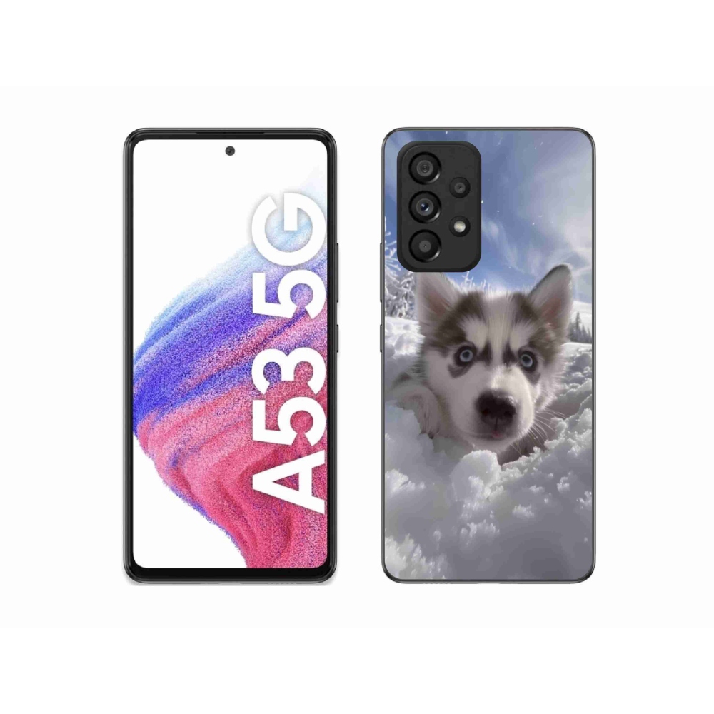 Gélový kryt mmCase na Samsung Galaxy A53 - husky v snehu