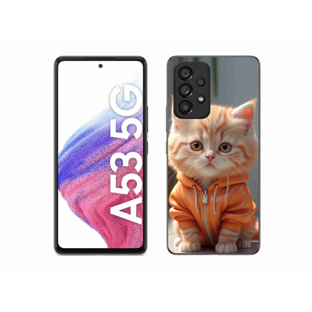 Gélový kryt mmCase na Samsung Galaxy A53 - mačiatko v mikine
