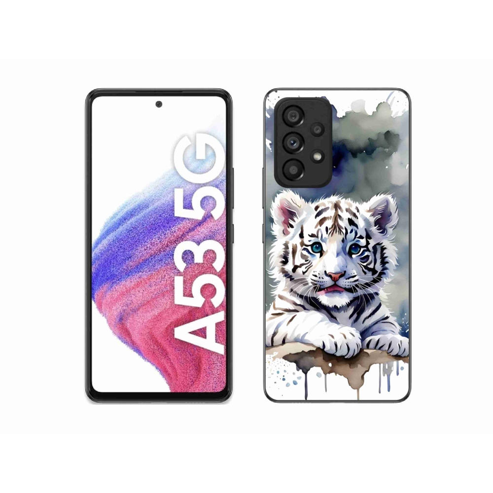 Gélový kryt mmCase na Samsung Galaxy A53 - mláďa bieleho tigra