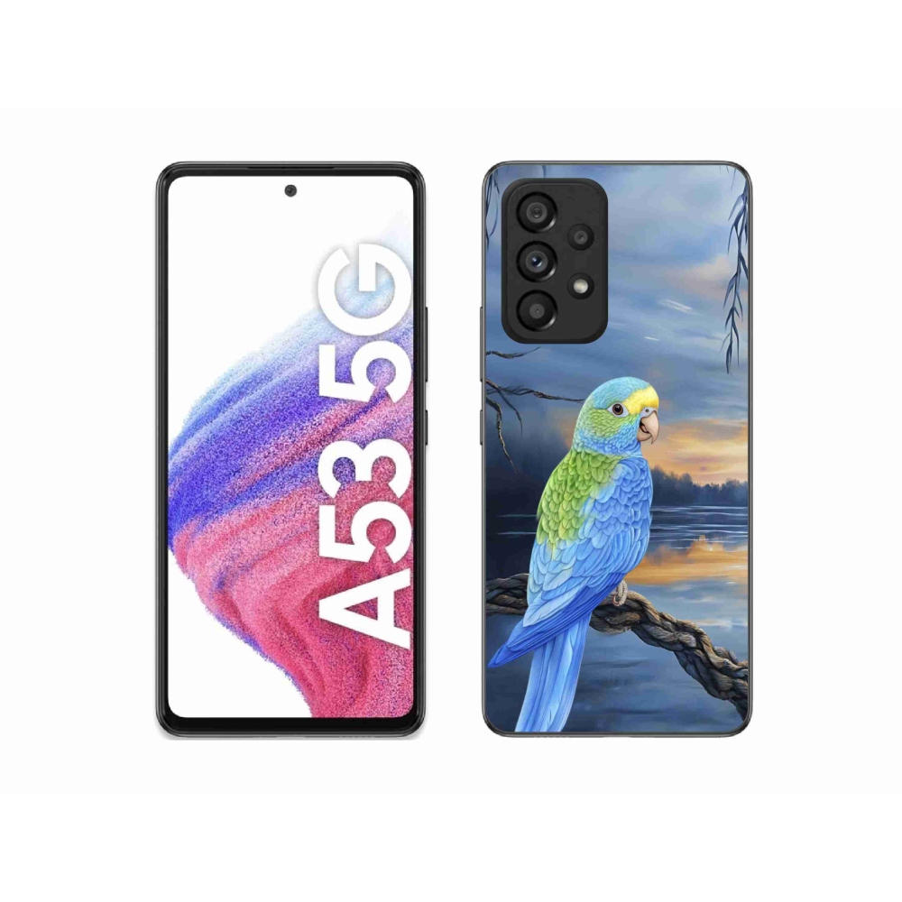 Gélový kryt mmCase na Samsung Galaxy A53 - modrý papagáj