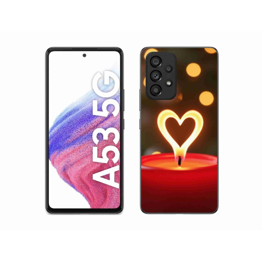Gélový kryt mmCase na Samsung Galaxy A53 - srdce z plameňa