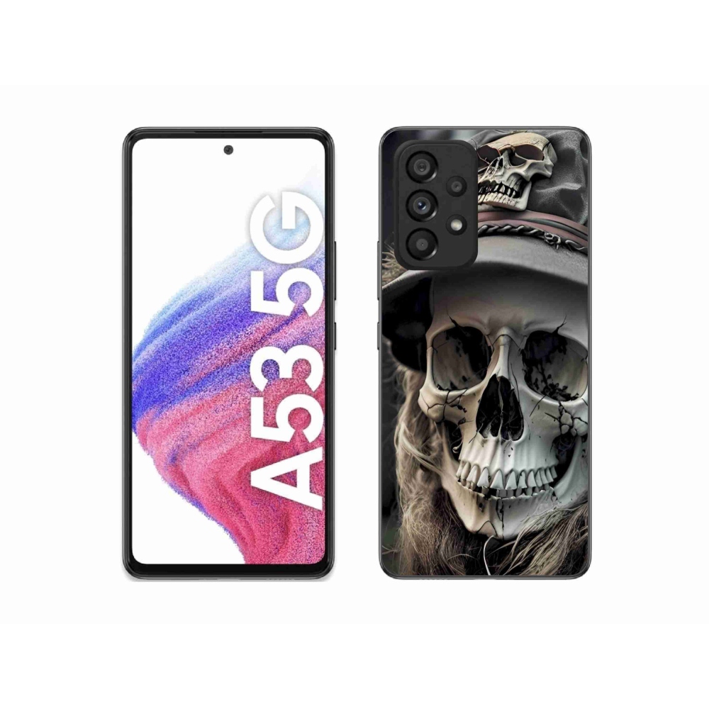 Gélový kryt mmCase na Samsung Galaxy A53 - tmavá lebka