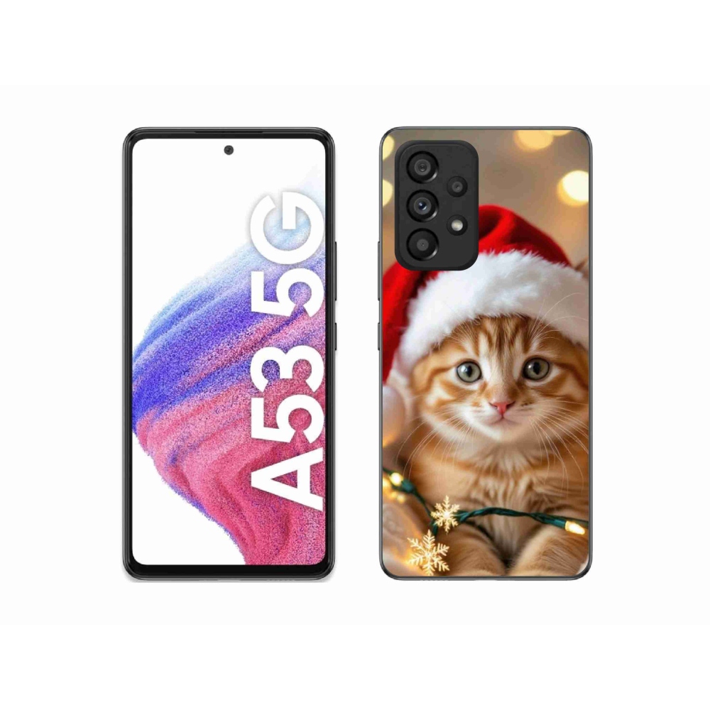 Gélový kryt mmCase na Samsung Galaxy A53 - vianočné mačiatko