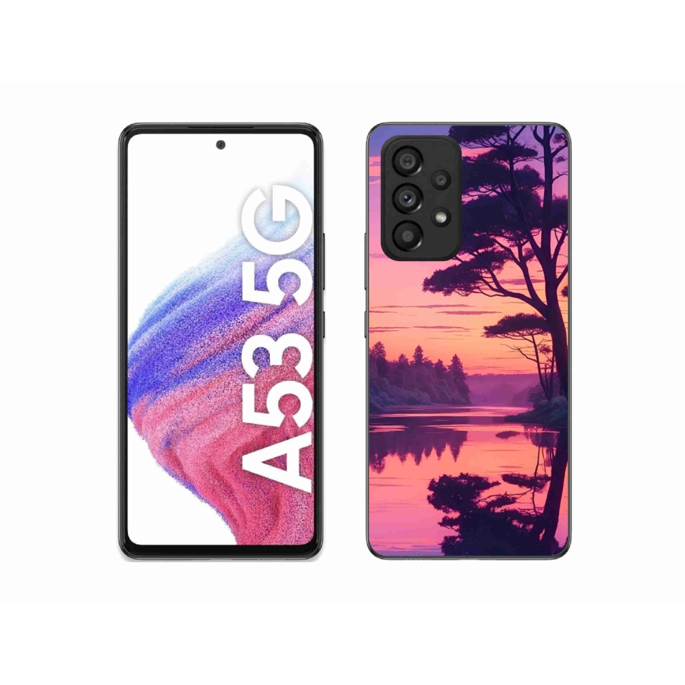 Gélový kryt mmCase na Samsung Galaxy A53 - západ slnka nad jazerom