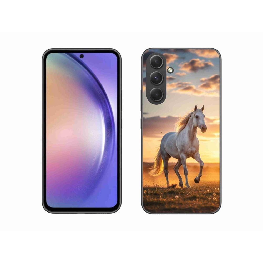 Gélový kryt mmCase na Samsung Galaxy A54 5G - bežiaci biely kôň 2