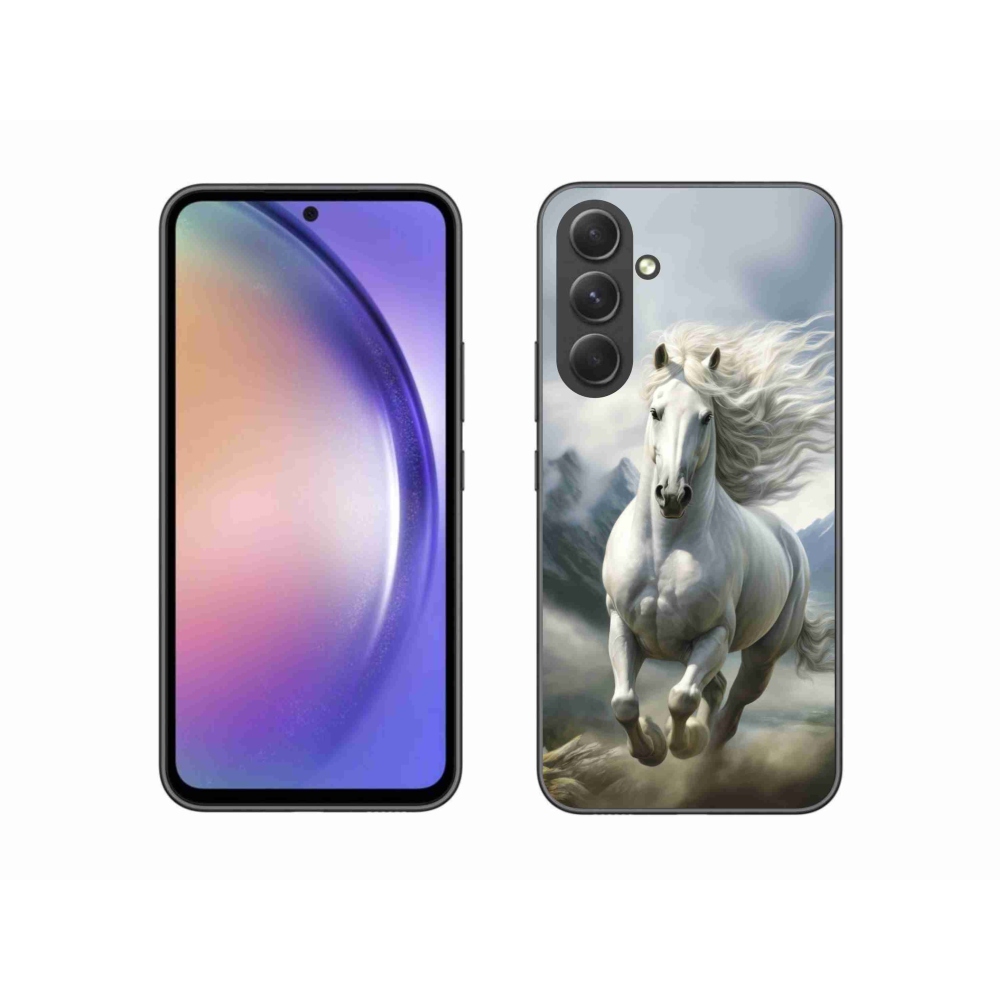Gélový kryt mmCase na Samsung Galaxy A54 5G - bežiaci biely kôň 3