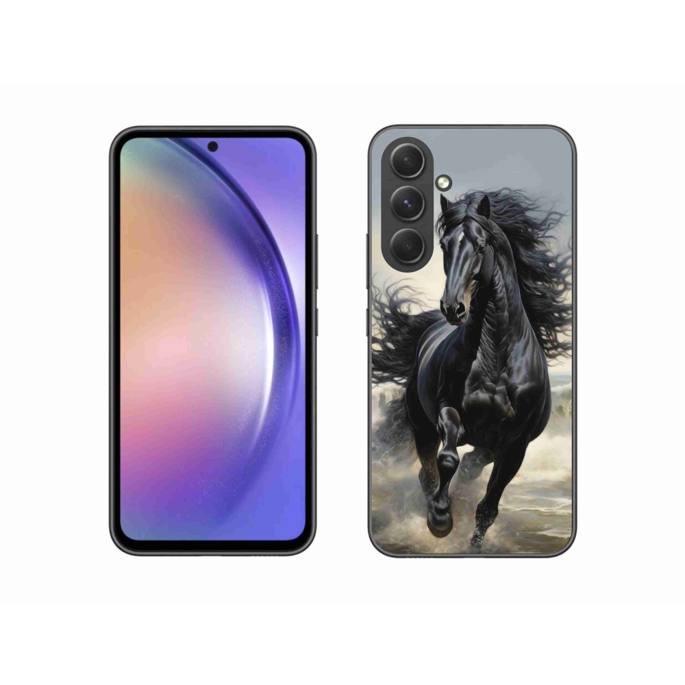 Gélový kryt mmCase na Samsung Galaxy A54 5G - bežiaci čierny kôň