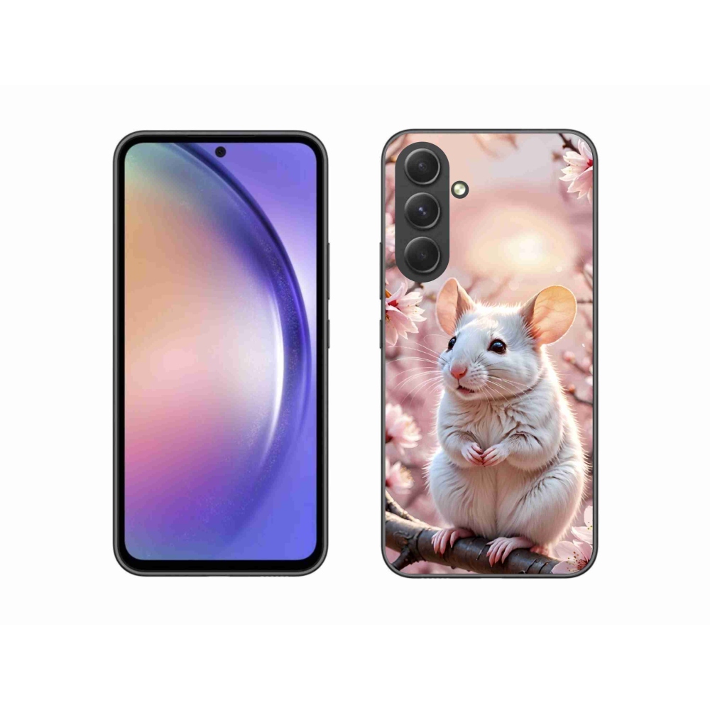 Gélový kryt mmCase na Samsung Galaxy A54 5G - biela myš na vetve