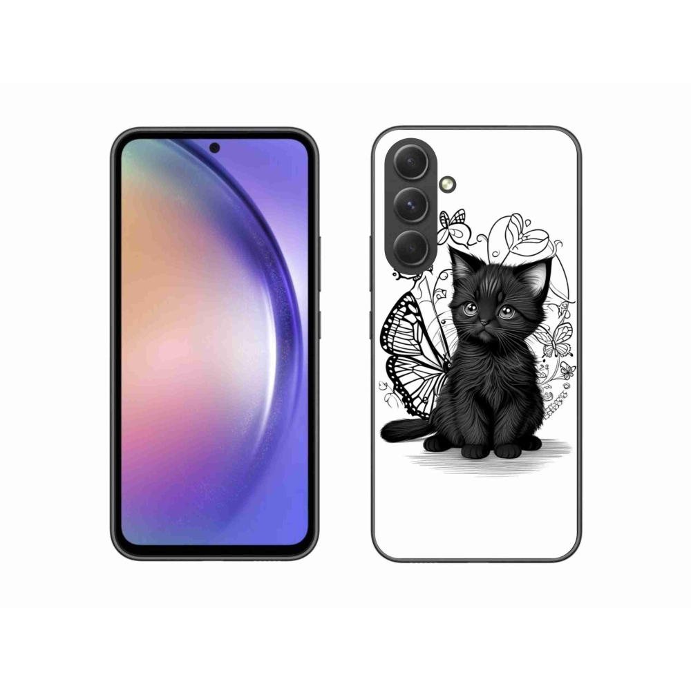 Gélový kryt mmCase na Samsung Galaxy A54 5G - čierne mačiatko