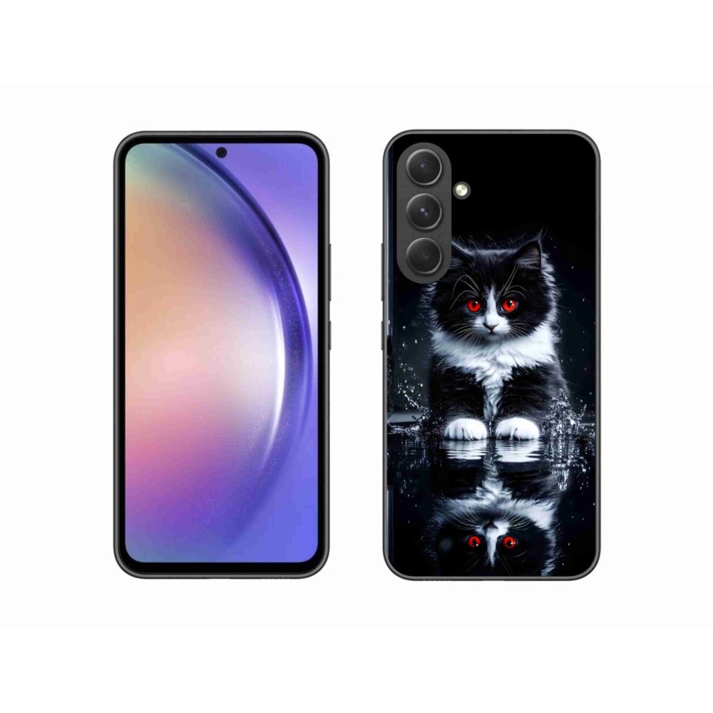 Gélový kryt mmCase na Samsung Galaxy A54 5G - čiernobiele mačiatko