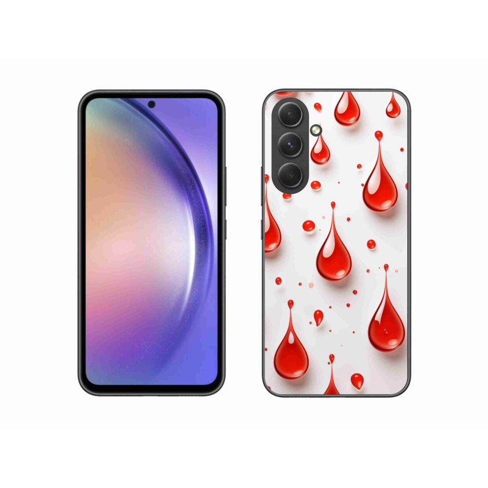 Gélový kryt mmCase na Samsung Galaxy A54 5G - červené kvapky