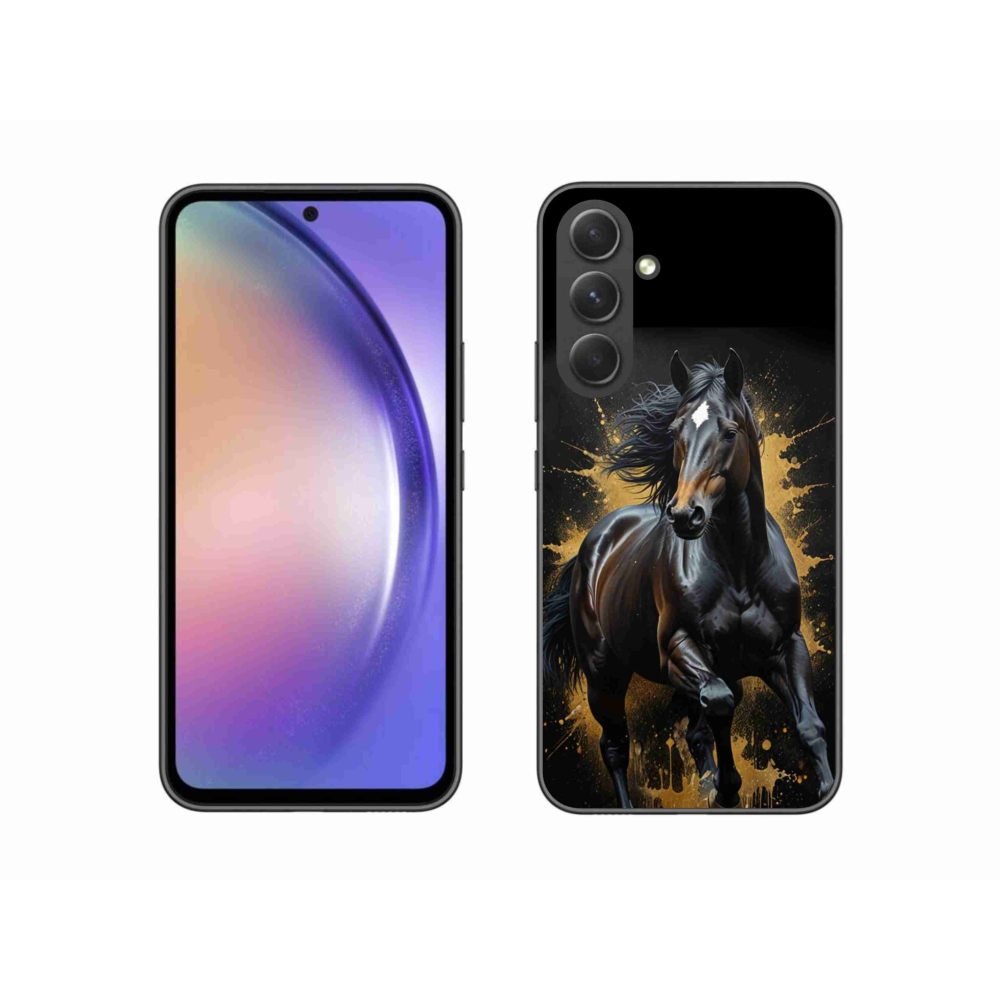 Gélový kryt mmCase na Samsung Galaxy A54 5G - elegantný čierny žrebec