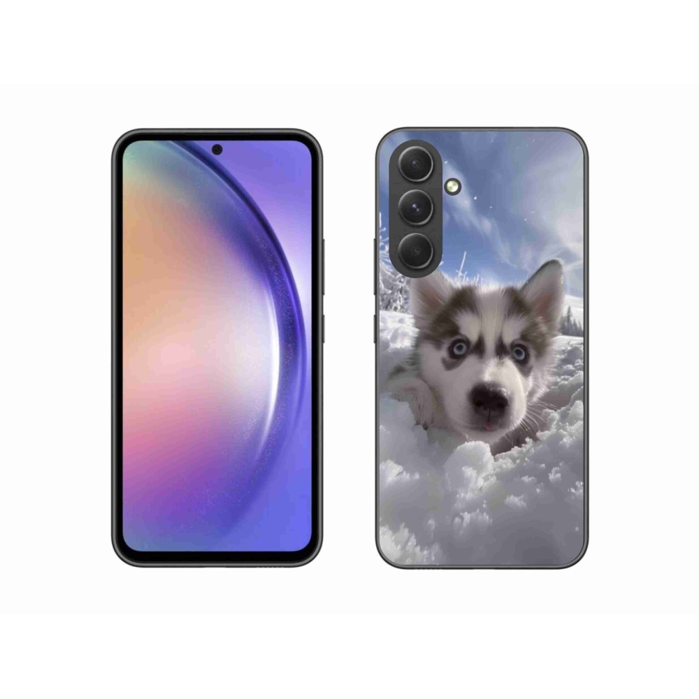 Gélový kryt mmCase na Samsung Galaxy A54 5G - husky v snehu