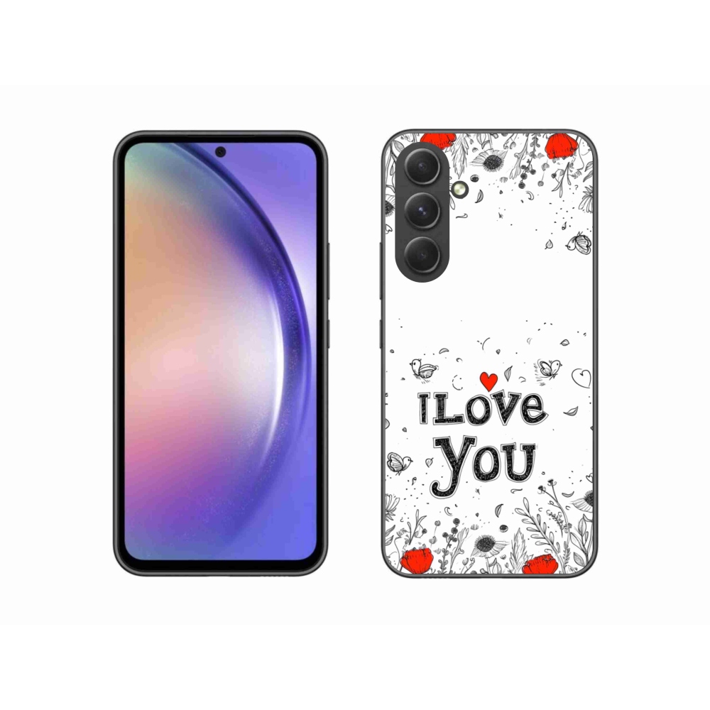 Gélový kryt mmCase na Samsung Galaxy A54 5G - I love you biele pozadie