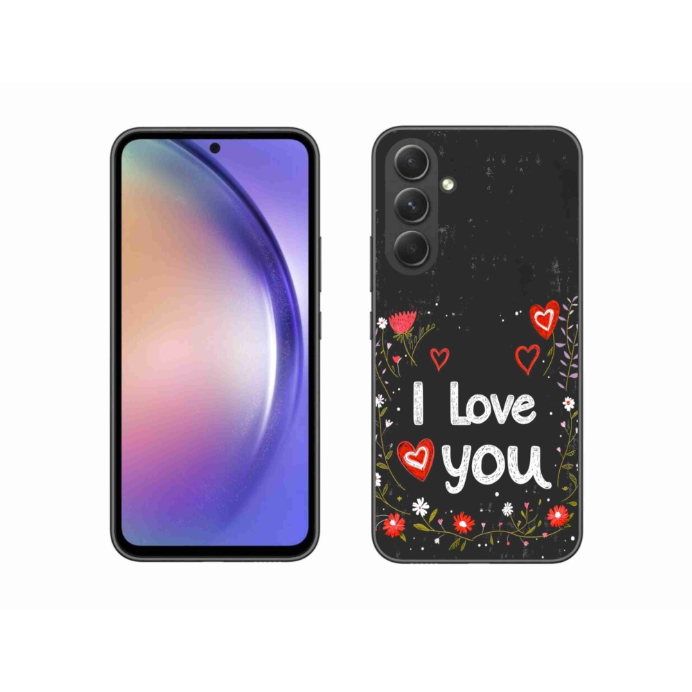 Gélový kryt mmCase na Samsung Galaxy A54 5G - I love you čierne pozadie