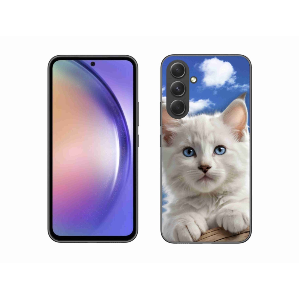 Gélový kryt mmCase na Samsung Galaxy A54 5G - mačiatko a oblaky