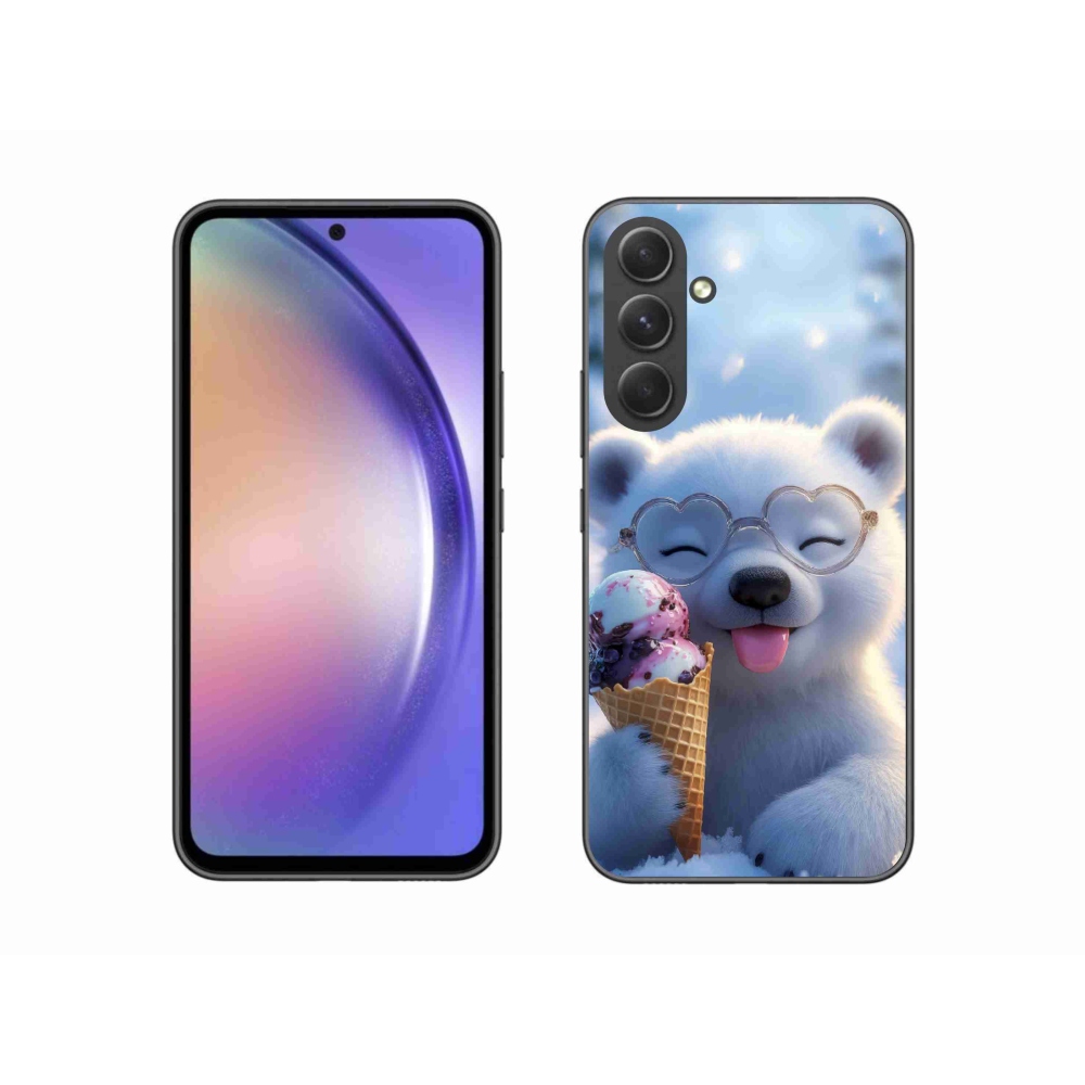 Gélový kryt mmCase na Samsung Galaxy A54 5G - medvedík so zmrzlinou