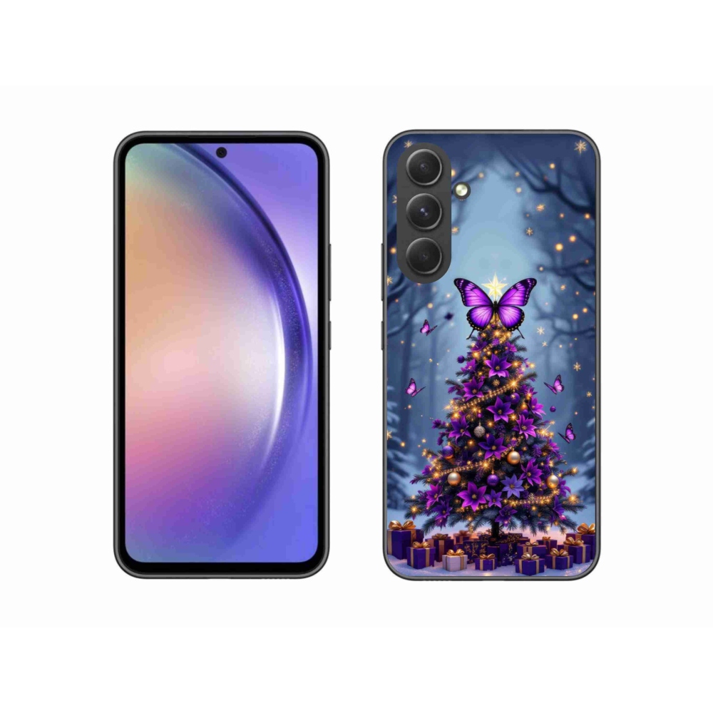 Gélový kryt mmCase na Samsung Galaxy A54 5G - motýlí vianočný stromček