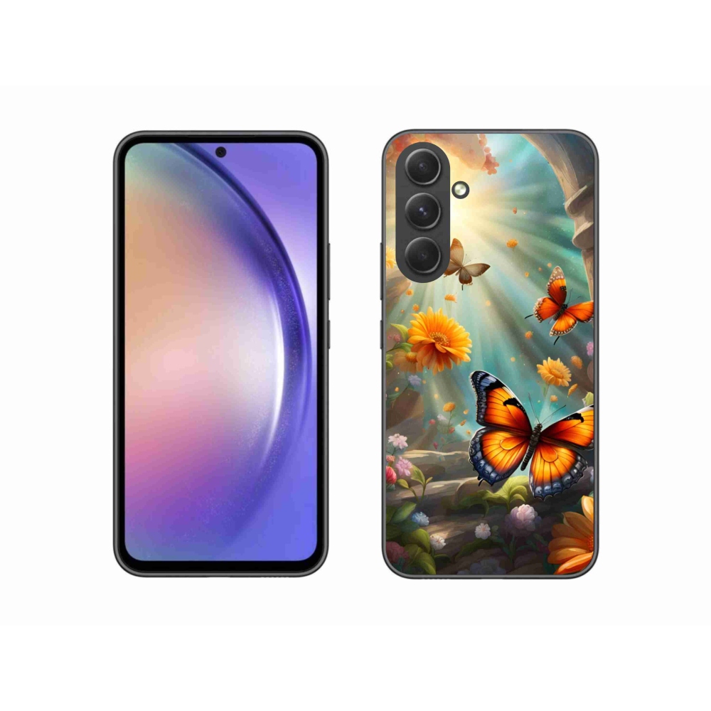 Gélový kryt mmCase na Samsung Galaxy A54 5G - motýlia záhrada 2