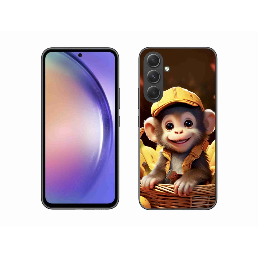 Gélový kryt mmCase na Samsung Galaxy A54 5G - opice v košíku