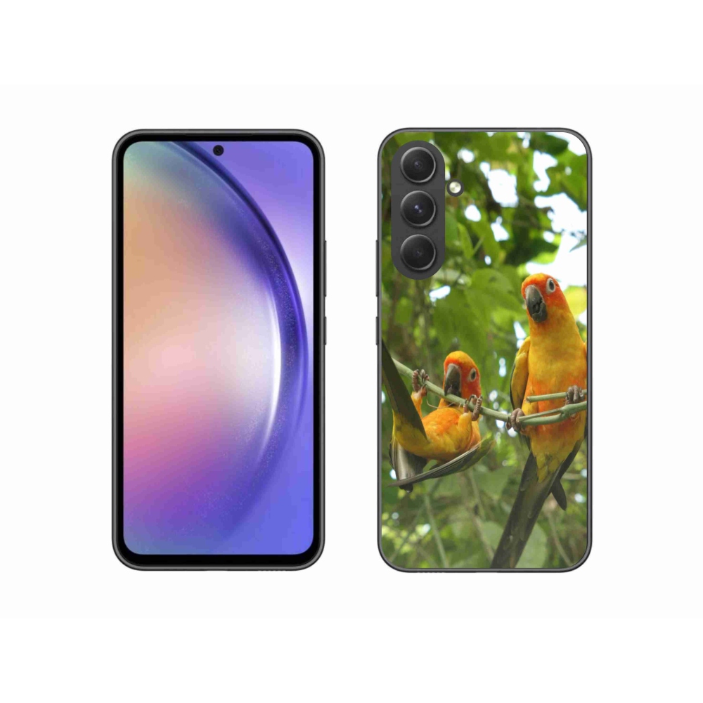 Gélový kryt mmCase na Samsung Galaxy A54 5G - papagáje aratingy