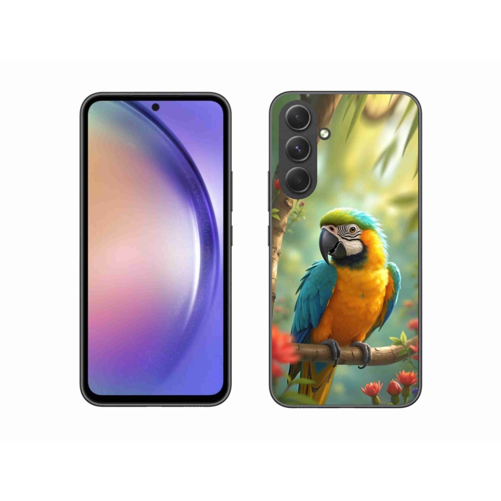 Gélový kryt mmCase na Samsung Galaxy A54 5G - papagáj ara modrožltá